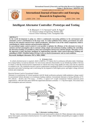 Intelligent Alternator Controller: Prototype and Testing
