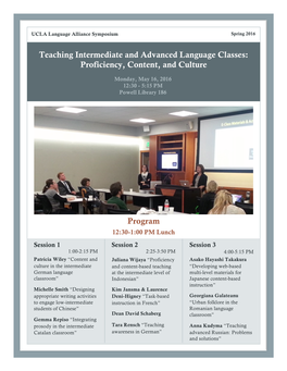 Teaching Intermediate and Advanced Language Classes: Proficiency, Content, and Culture