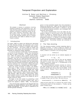 Temporal Projection and Explanation