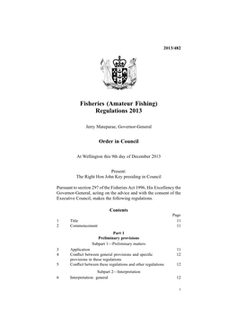 Fisheries (Amateur Fishing) Regulations 2013