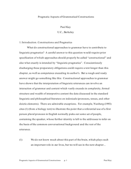 Pragmatic Aspects of Grammatical Constructions(Pdf)