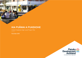 KIA PUĀWAI a PUKEKOHE Unlock Pukekohe High-Level Project Plan