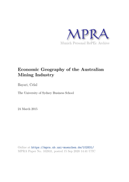 Economic Geography of the Australian Mining Industry