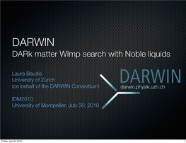 DARWIN Dark Matter Wimp Search with Noble Liquids
