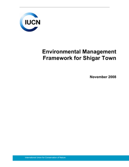 Environmental Management Framework for Shigar Town