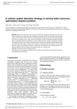 A Uniform Spatial Allocation Strategy in Solving Water Resources Optimization Dispatch Problem