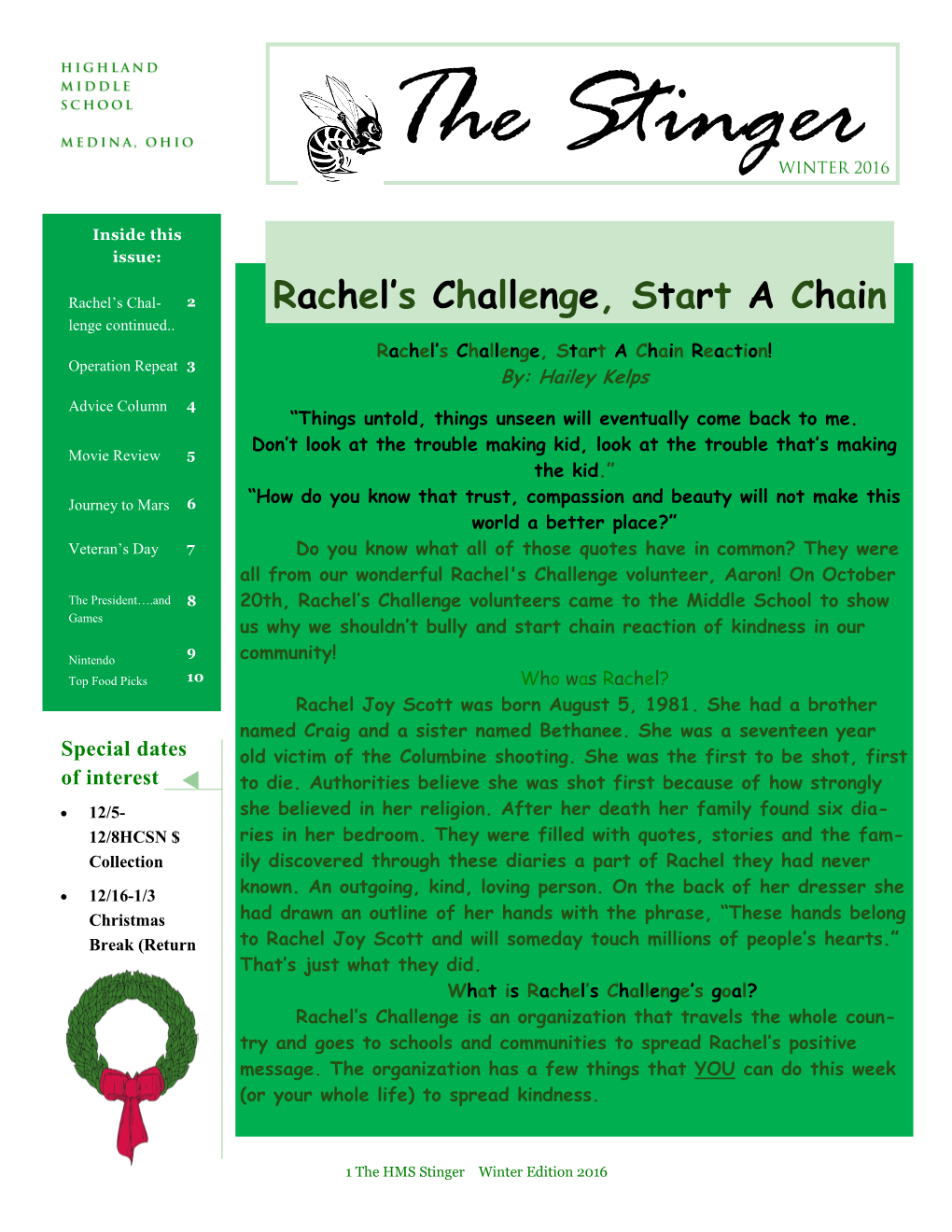 Rachel's Challenge, Start a Chain