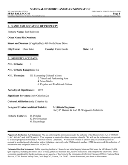 NHL Nomination Form Template