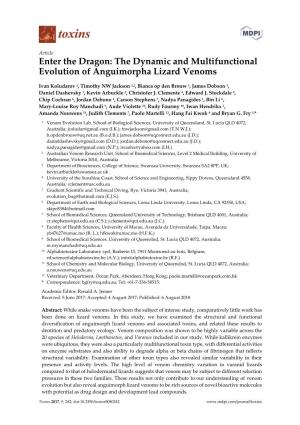 Enter the Dragon: the Dynamic and Multifunctional Evolution of Anguimorpha Lizard Venoms