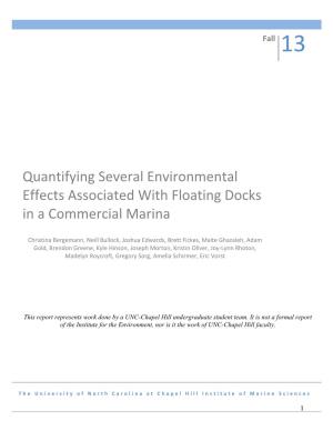 Quantifying Several Environmental Effects Associated with Floating Docks in a Commercial Marina