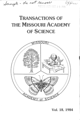 Transactions of the Missouri Academy of Science