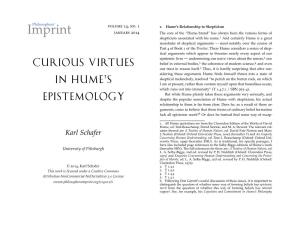 Curious Virtues in Hume's Epistemology