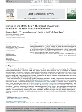 Scoring on and Off the Field?: the Impact of Australia's Inclusion in the Asian Football Confederation