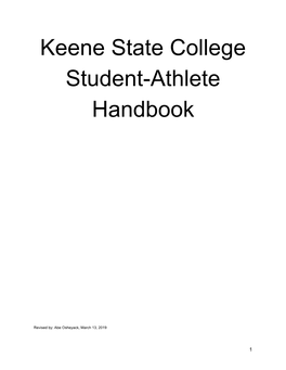 Keene State College Student-Athlete Handbook