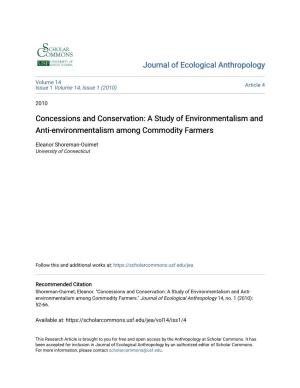 Concessions and Conservation: a Study of Environmentalism and Anti-Environmentalism Among Commodity Farmers