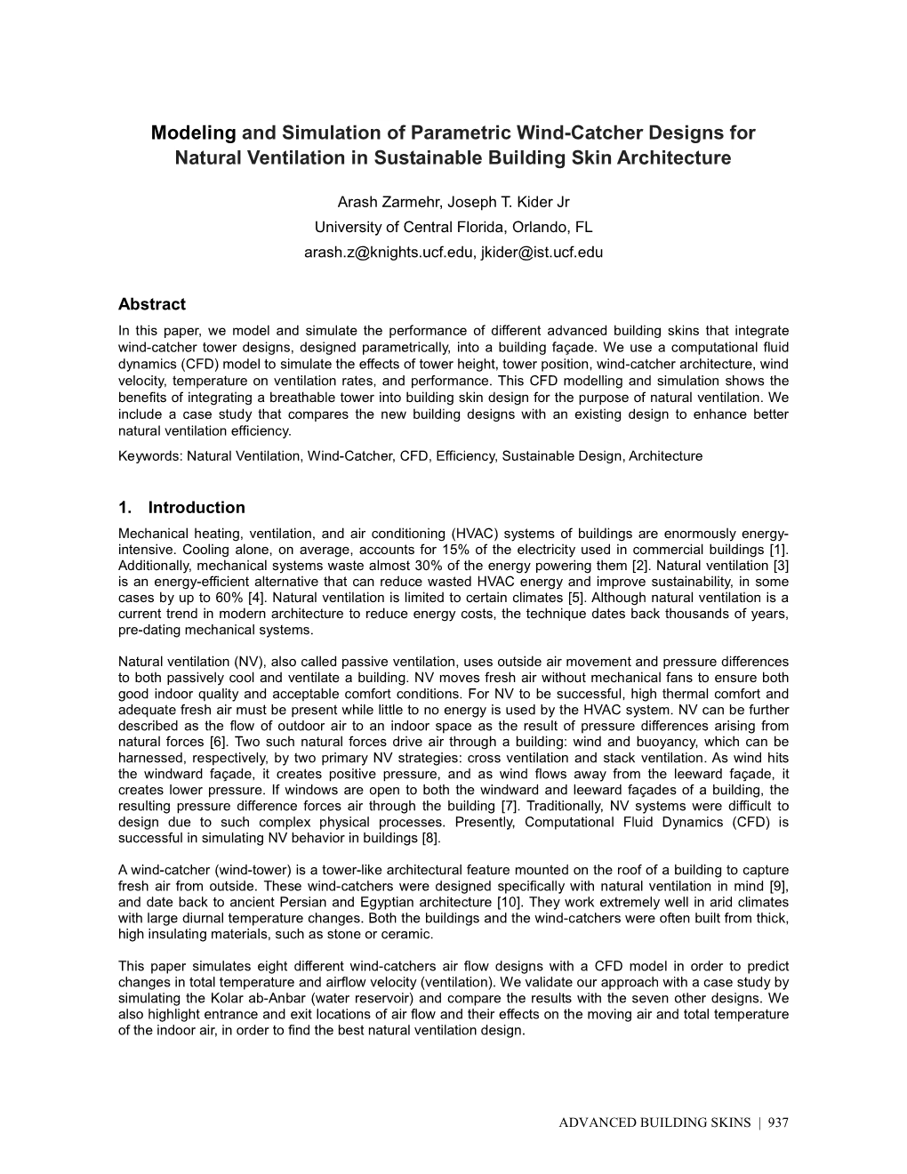 Modeling and Simulation of Parametric Wind-Catcher Designs for Natural Ventilation in Sustainable Building Skin Architecture