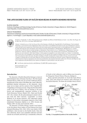 The Late Eocene Flora of Kučlín Near Bílina in North Bohemia Revisited