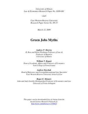 Green Jobs Myths