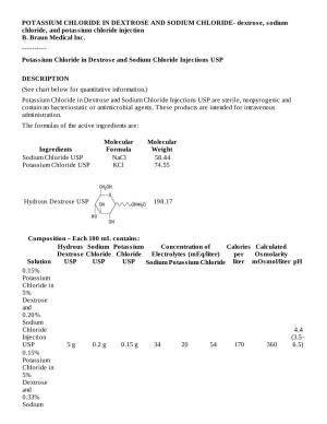 Potassium Chloride in Dextrose and Sodium Chloride Injections USP