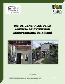 Datos Generales De La Agencia De Extensión Agropecuaria De Aserrí