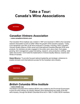 Canada's Wine Associations