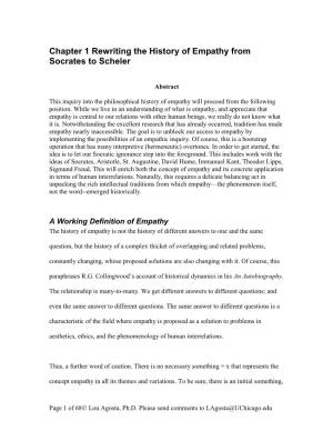 Chapter 1 Rewriting the History of Empathy from Socrates to Scheler
