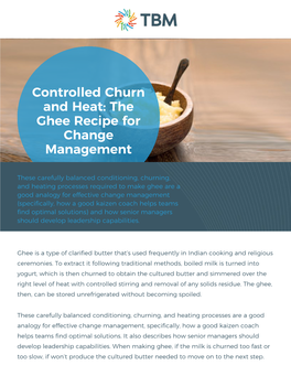 The Ghee Recipe for Change Management