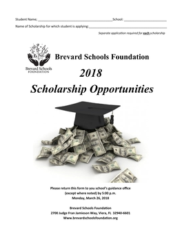 2018 Scholarship Opportunities