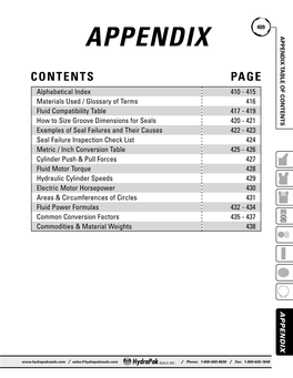APPENDIX Appendix Table of Contents
