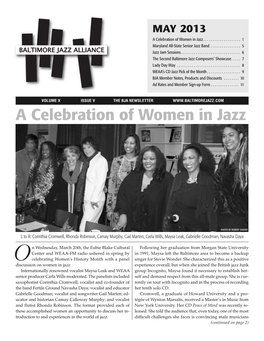 MAY 2013 a Celebration of Women in Jazz