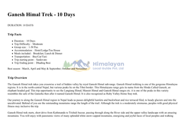 Ganesh Himal Trek - 10 Days