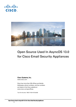 Open Source Used in Asyncos 13.0 for Cisco Email Security Appliances