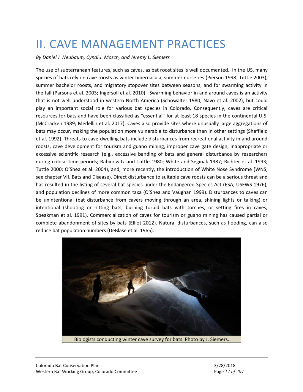 Chapter 2. Cave Management Practices