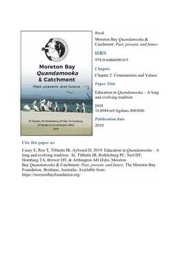 Book Moreton Bay Quandamooka & Catchment: Past, Present, And