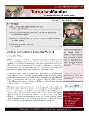 DOSTUM: AFGHANISTAN’S EMBATTLED WARLORD by Brian Glyn Williams