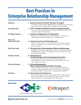 Best Practices in Enterprise Relationship Management