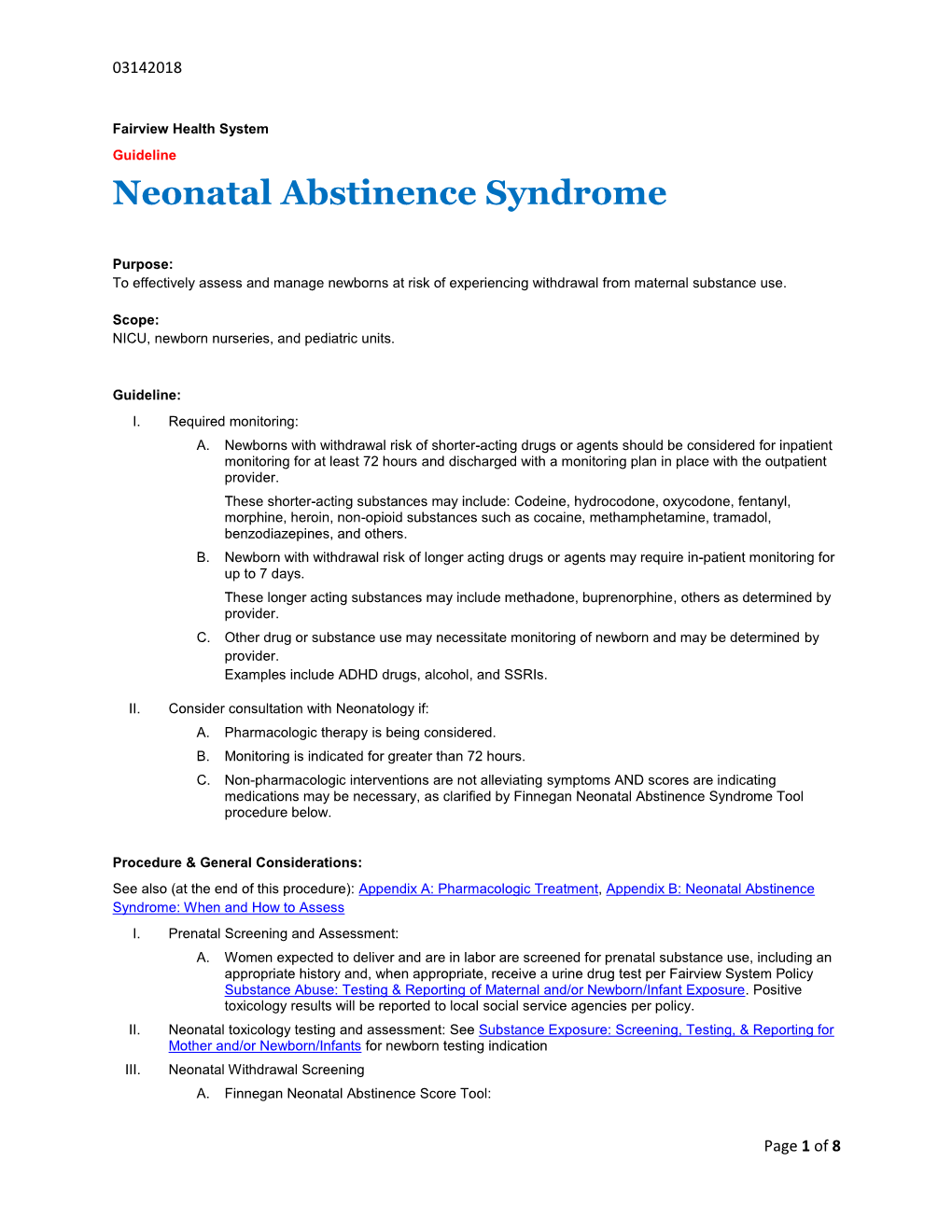 Neonatal Abstinence Syndrome