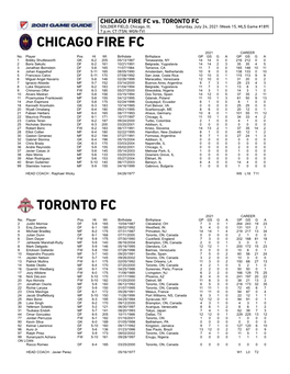 Chicago Fire Fc Toronto Fc