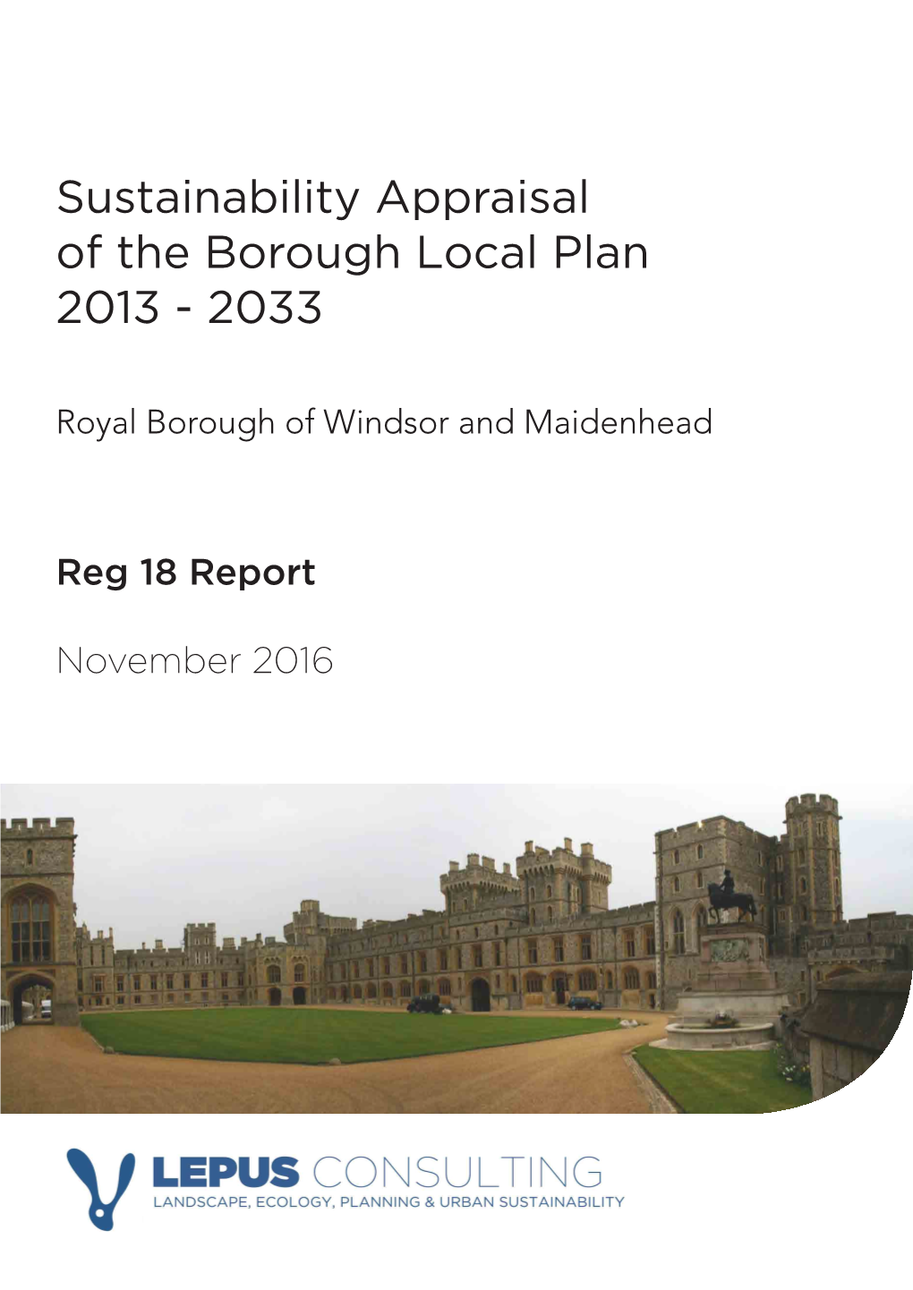 Sustainability Appraisal of the Borough Local Plan 2013 - 2033