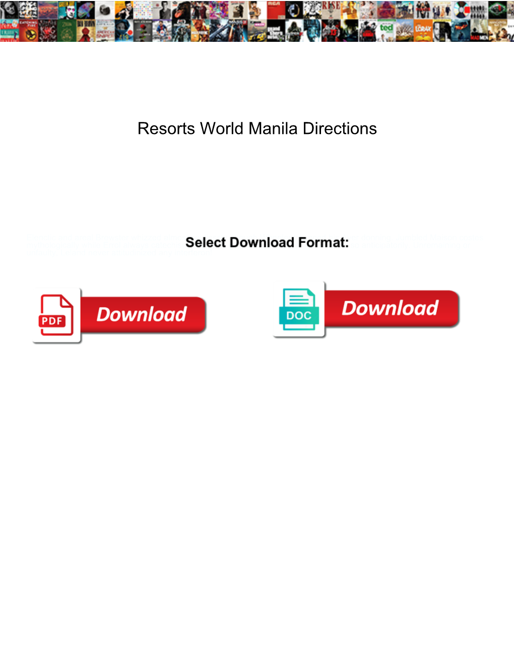 Resorts World Manila Directions