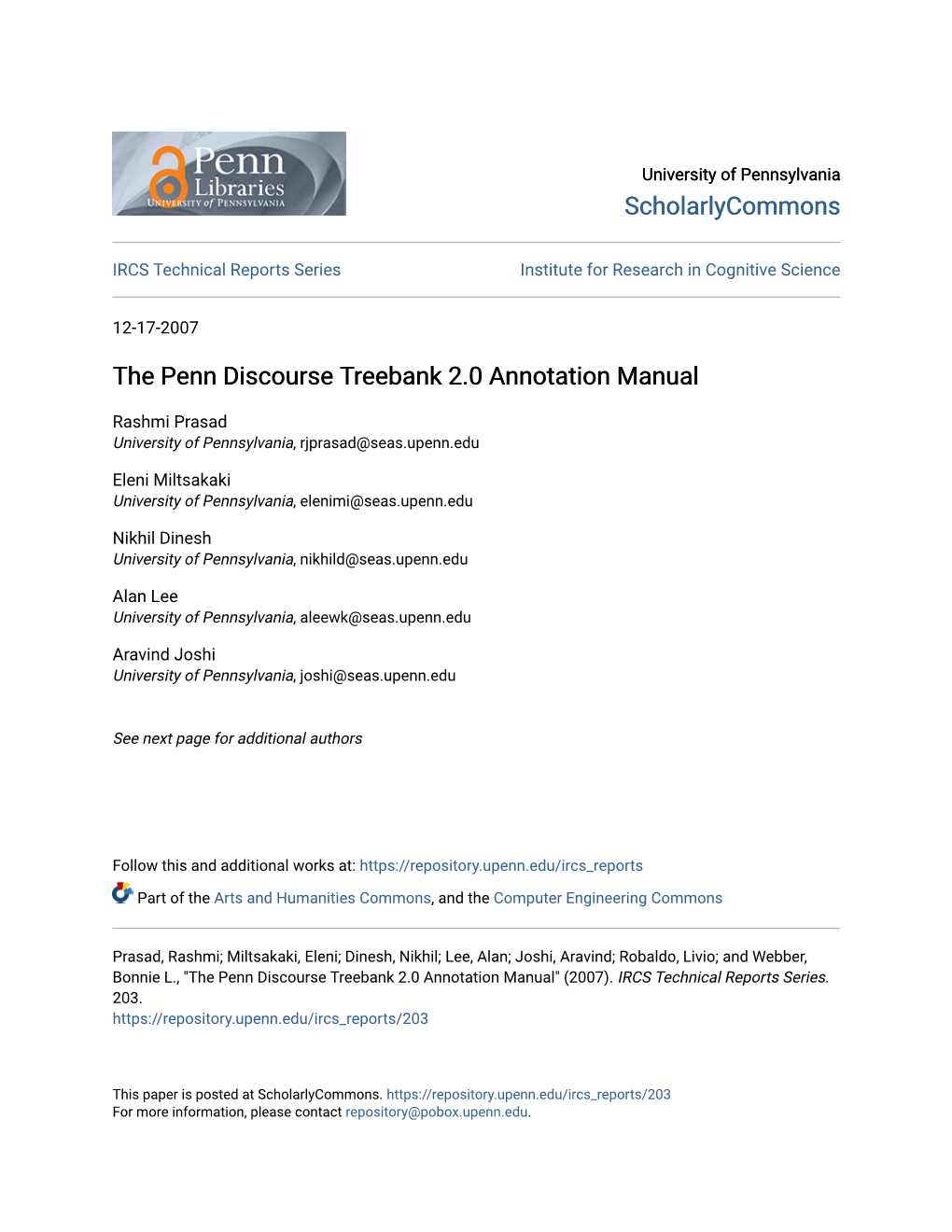 The Penn Discourse Treebank 2.0 Annotation Manual