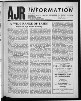 Information Issued by the Association of Jewish Refugees in Great Britain