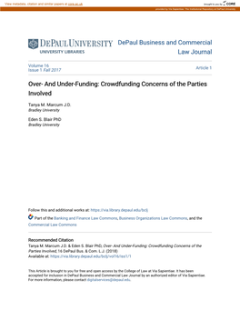 And Under-Funding: Crowdfunding Concerns of the Parties Involved