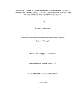 The Impact of Pre-Adoption Stress on the Romanian Adoptees' Transitions to Adulthood and Adult Attachment: Perspectives of the Adoptees and the Adoptive Parents