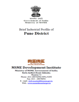 2.1 Existing Status of Industrial Areas in the District Pune