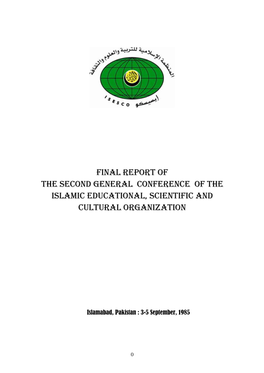 Final Report of the Second GENERAL Conference of the Islamic Educational, Scientific and Cultural Organization