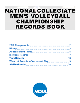 National Collegiate Men's Volleyball Championship Records Book