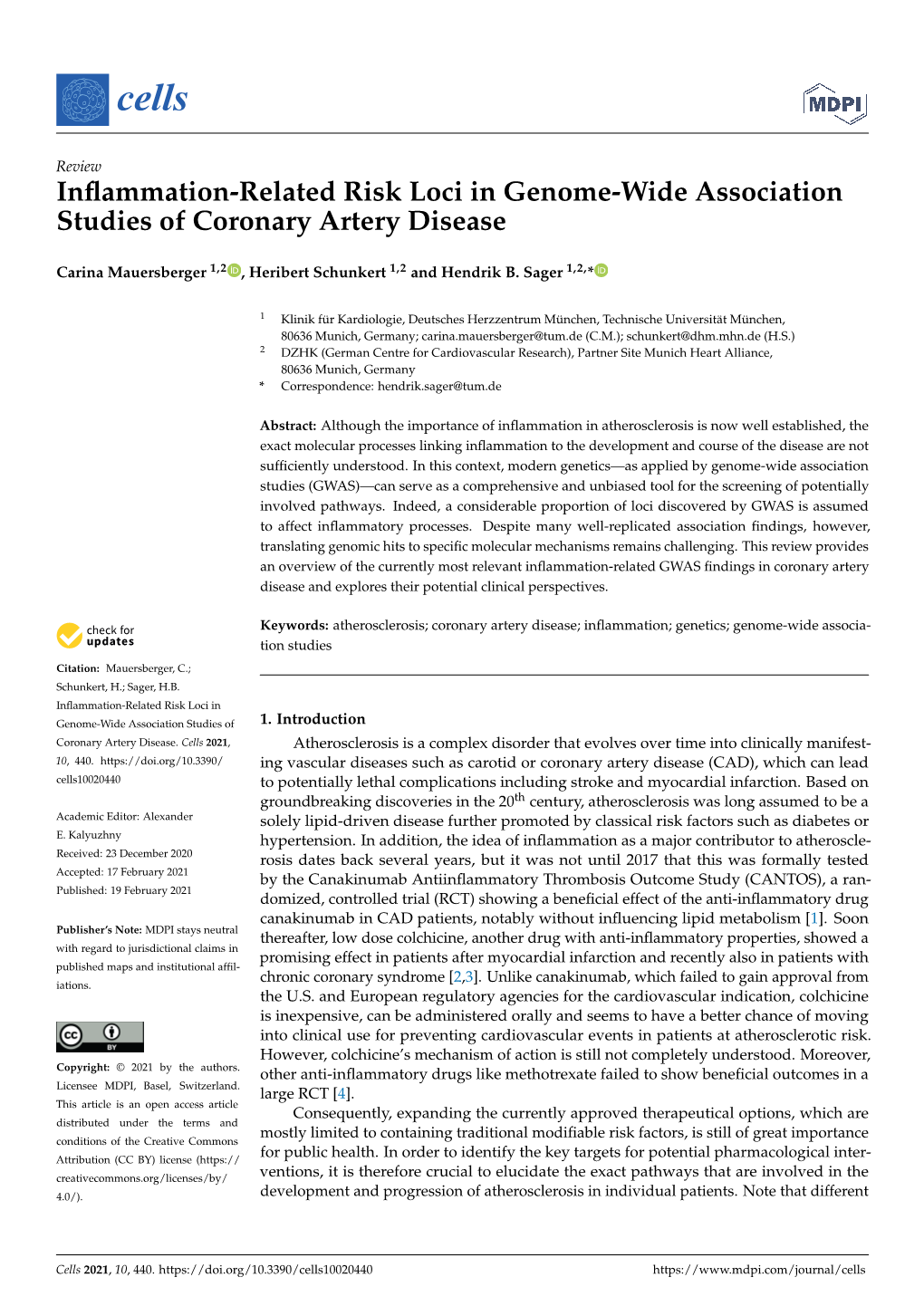 Inflammation-Related Risk Loci in Genome-Wide Association Studies