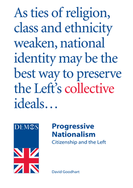 Progressive Nationalism Citizenship and the Left