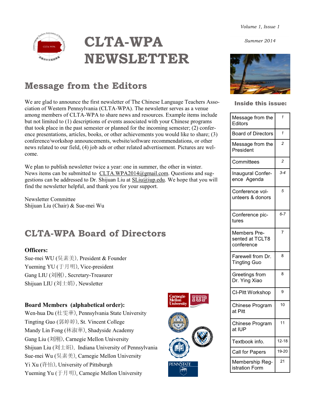 Clta-Wpa Newsletter